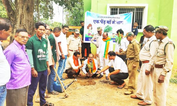 एक पेड़ मां के नाम  भाजपाइयों ने किया पौधारोपण