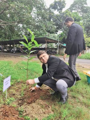 न्यायालय परिसर में पौधरोपण