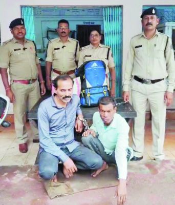 गांजे संग एमपी के 2 तस्कर गिरफ्तार, बाइक भी बरामद