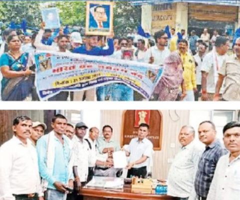 बंद का बेमेतरा में रहा आंशिक असर, विरोध में सौंपा ज्ञापन 