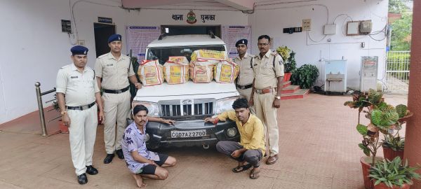 बोलेरो वाहन से शराब परिवहन करते 2 आरोपी पकड़ाए