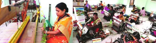 आत्मनिर्भर बनाने बुनकरों को ग्रामोद्योग में मिला रोजगार