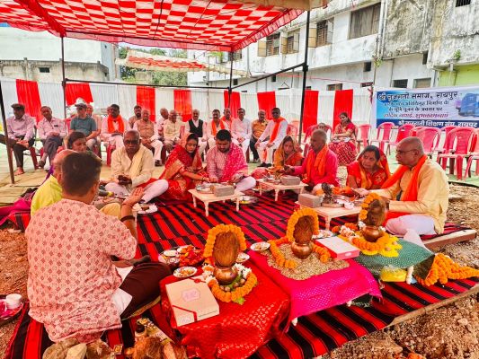 गुजराती समाज के अतिथि गृह निर्माण का भूमिपूजन