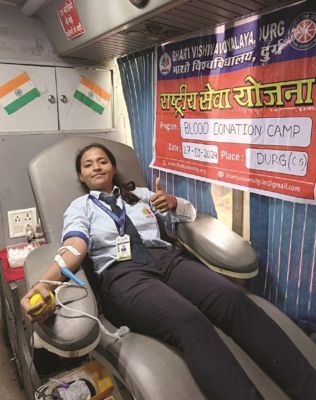 भारती विश्वविद्यालय में रक्तदान शिविर