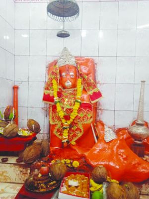 किल्ला मंदिर में हनुमान का प्रकट उत्सव मनाया