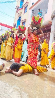 जसगीतों के साथ जोत जंवारा का विसर्जन