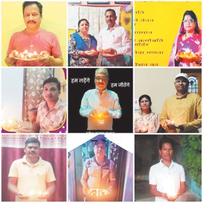 पूर्व सेवा गणना दीप जलाकर शिक्षकों ने सरकार तक पहुंचाई मांग