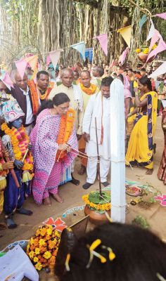  गोपाष्टमी पर गोवंश पूजन-हवन, विधायक लता उसेंडी हुईं शामिल