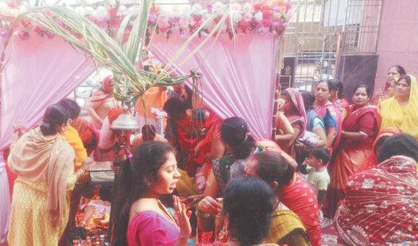 गन्ने के मंडप में तुलसी-शालिग्राम विवाह