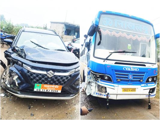 पिकनिक मनाने जा रहें छात्र-छात्राओं की बस से भिड़ी कार