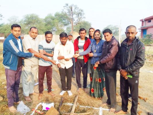 साहू समाज भवन के लिए किचन शेड का भूमि पूजन