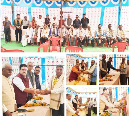 धान खरीदी केंद्र में  किसानों का सम्मान