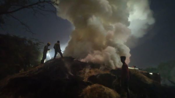 कोयला भट्टी में लगी आग, 3 घंटे में बुझी