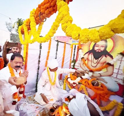 क्षेत्र की खुशहाली के लिए विधायक  इन्द्र साव ने बाबा से मांगा आशीर्वाद