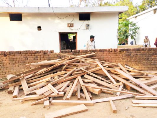 सागौन, साल समेत मिक्स प्रजाति की लकडिय़ां जब्त, औजार बरामद
