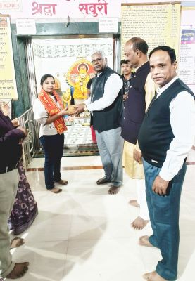 एमबीबीएस में चयनित  श्रुति को साईं सेवा सम्मान