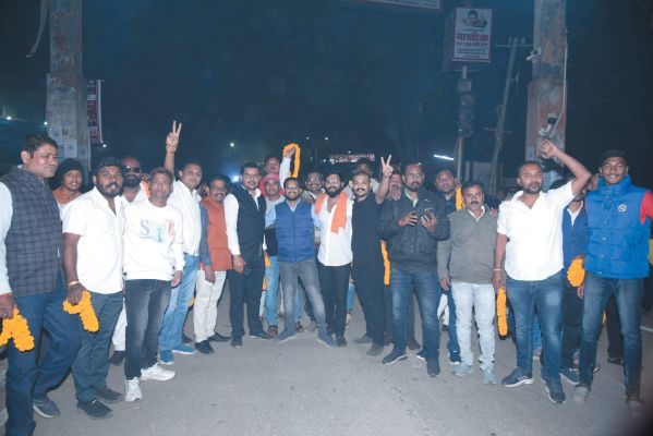 भाजपा के नए जिलाध्यक्ष आनंद यादव का भव्य स्वागत