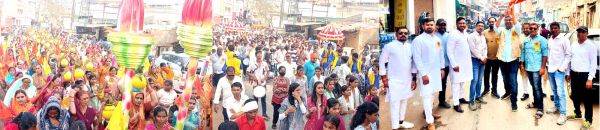 राजिम भक्तिन माता जयंती पर साहू समाज  ने निकाली कलश यात्रा और बाइक रैली