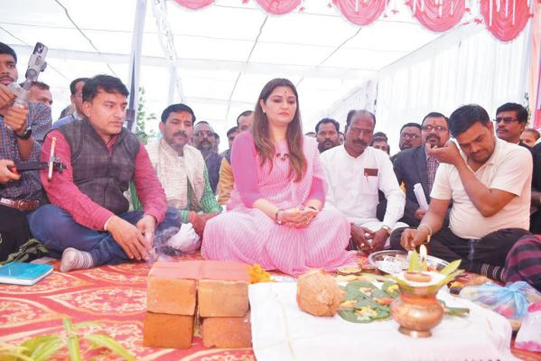 विधायक भावना बोहरा ने किया पुल निर्माण का भूमिपूजन