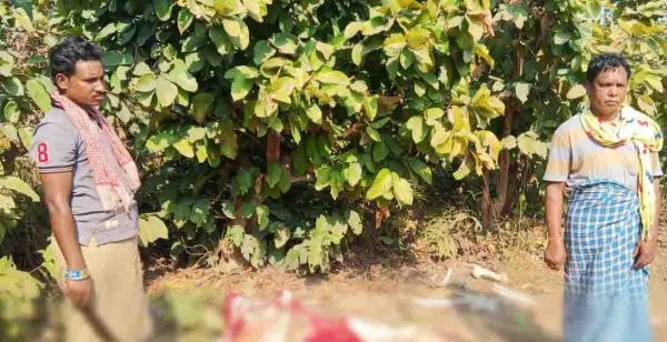 जंगल में गौ हत्या करने वाले को ग्रामीणों  ने पकड़ पुलिस को सौंपा