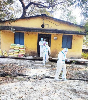 दिल्ली-रायपुर की टीम ने बर्ड फ्लू इंफेक्टेड जोन का लिया जायजा