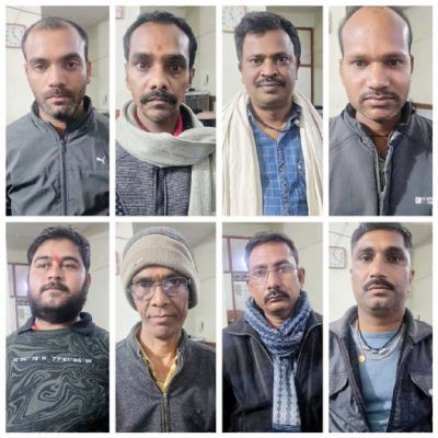 8 जुआरी गिरफ्तार, नगदी जब्त