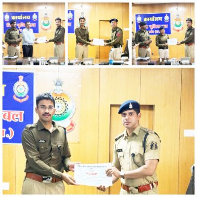 उत्कृष्ट काम करने वाले पुलिस कर्मियों को प्रशस्ति पत्र