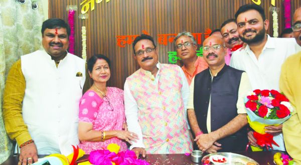 सभापति श्याम शर्मा ने शंख ध्वनि वैदिक मंत्रोच्चार के बीच संभाला पदभार
