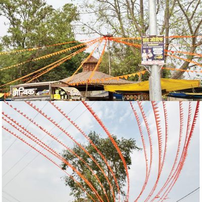 विहिप बजरंगदल ने किया नगर को भगवामय