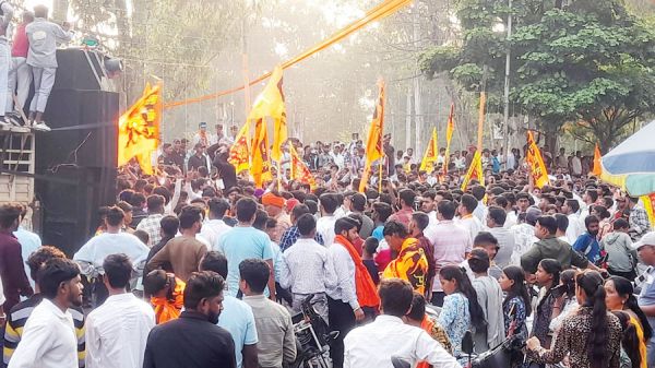 चैत्र नवरात्र की सप्तमी पर श्रीराम सेना ने निकाली शोभायात्रा