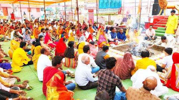 महाअष्टमी पर पूर्णाहुति