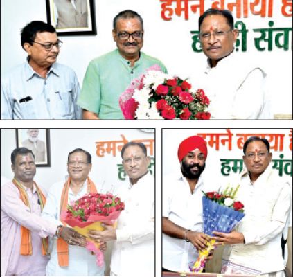 मुख्यमंत्री विष्णुदेव साय से निगम-मंडल के नवनियुक्त अध्यक्षों ने सीएम से की मुलाकात