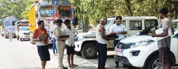   नेशनल हाईवे 30 पर परिवहन विभाग का औचक निरीक्षण