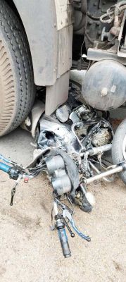 ट्रेलर की ठोकर से बाईक सवार युवक की मौत