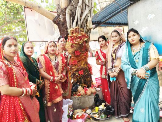 पति की दीर्घायु के लिए  रखा वट सावित्री व्रत