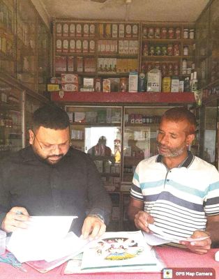 दवा दुकानों का निरीक्षण, नमूना लेकर भेजा रायपुर