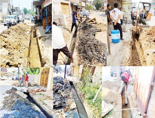 बरसात से पहले जाम नालियों की हो रही सफाई