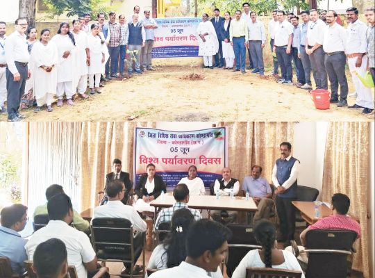 जिला न्यायालय परिसर में पौधरोपण-विधिक साक्षरता शिविर