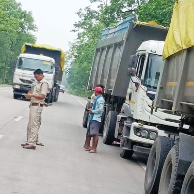 कोयला व राखड़ ढोने वाले 23 भारी वाहनों पर जुर्माना