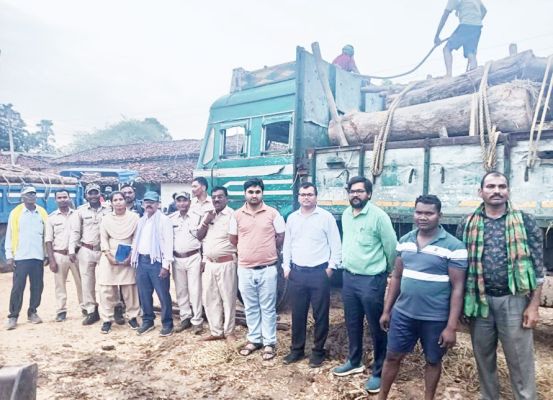 अवैध रूप से भंडारित सागौन लकड़ी जब्त