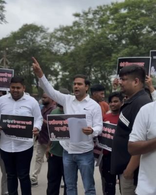 मुड़ागांव पेड कटाई के खिलाफ काली पट्टी लगाकर जताया विरोध