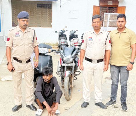 दोपहिया चोरी का आरोपी गिरफ्तार, 2 वाहन बरामद