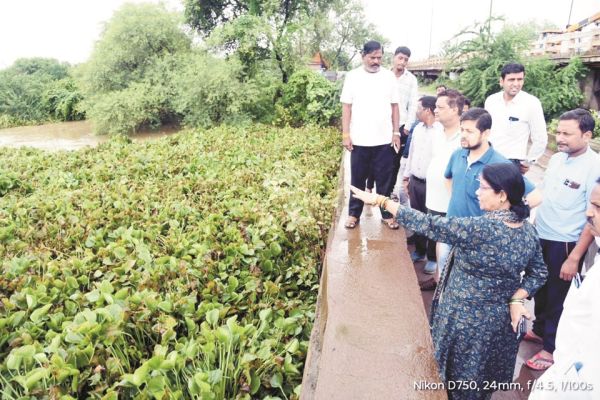 कलेक्टर ने शिवनाथ सहित बाढग़्रस्त क्षेत्र का किया दौरा