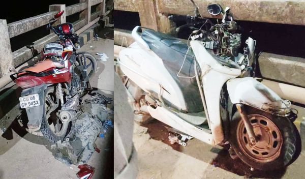 कार ने स्कूटी और बाइक को मारी टक्कर