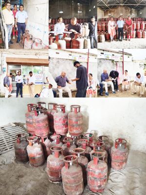 प्रतिष्ठानों में दबिश, 1619 गैस सिलेंडर जब्त