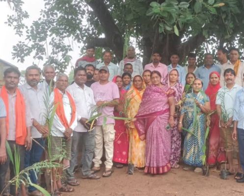 गौरव ग्राम खिसोरा में सरपंच संघ अध्यक्ष ने रोपा एक पेड़ मां के नाम