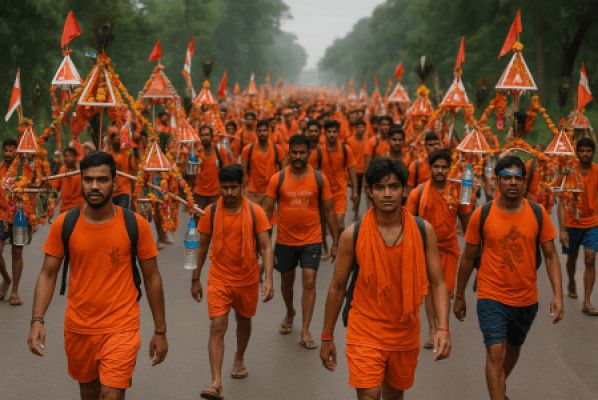 हजारों कांवडिय़े बम्हनी से सिरपुर रवाना