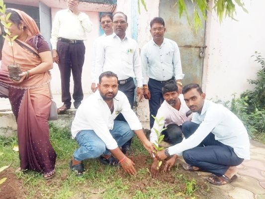 नवागांव में तीन सौ पौधरोपण