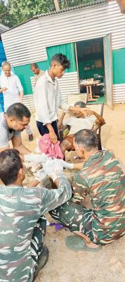 प्रेशर बम विस्फोट में ग्रामीण जख्मी