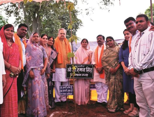 विस अध्यक्ष रमन ने किया पौधरोपण